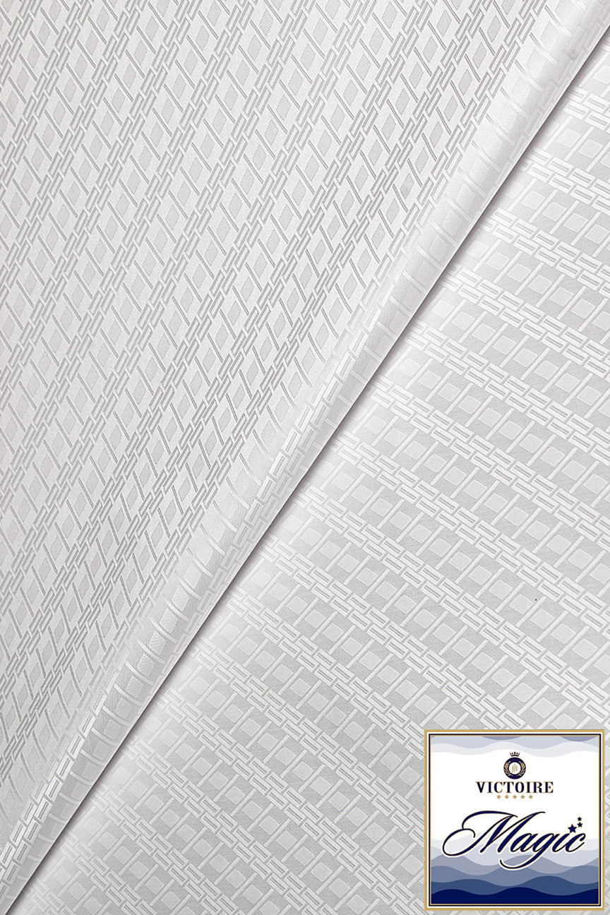 Victoire Magic Brocade in White - VMB1015