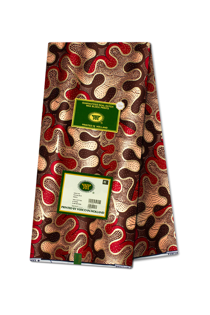 Vlisco Satin Cotton Embellished Wax Print - VSC1001