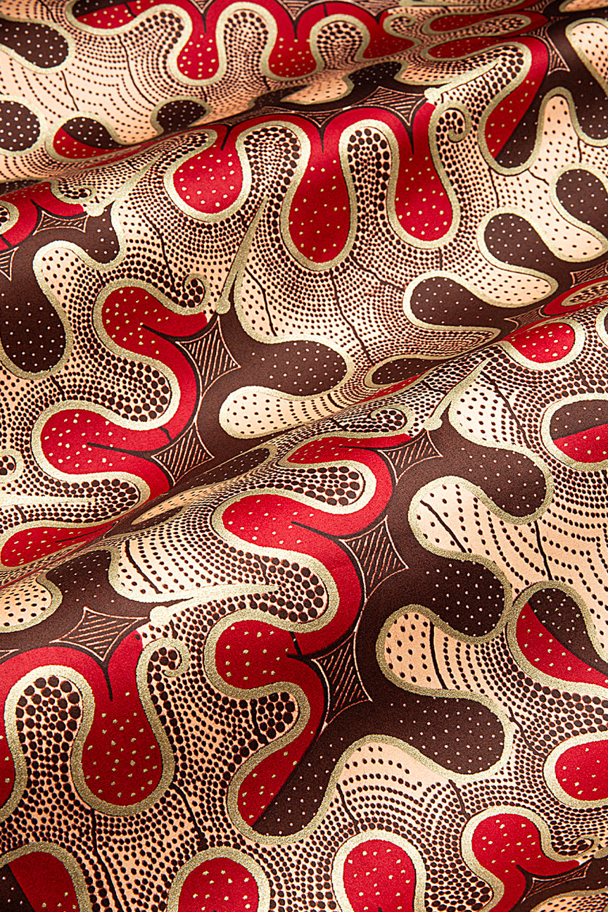 Vlisco Satin Cotton Embellished Wax Print - VSC1001