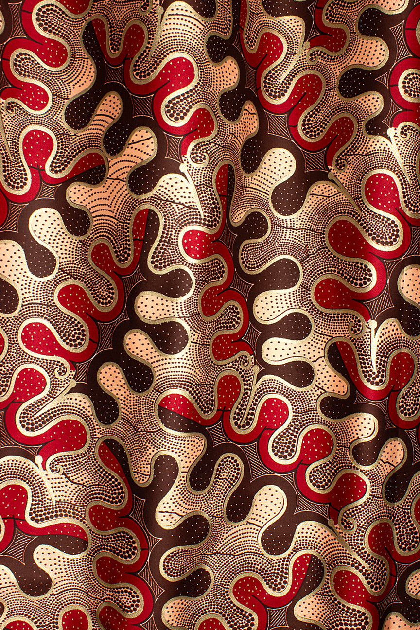 Vlisco Satin Cotton Embellished Wax Print - VSC1001