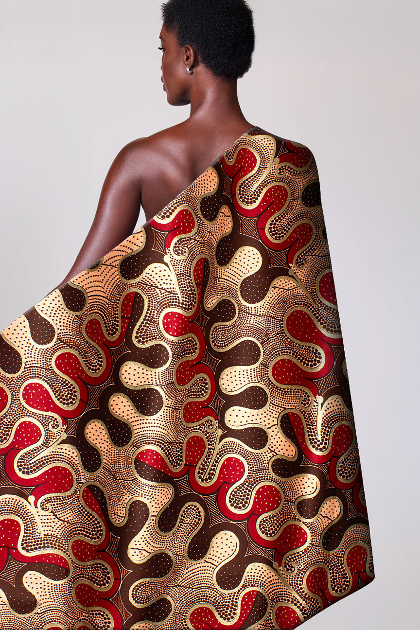 Vlisco Satin Cotton Embellished Wax Print - VSC1001