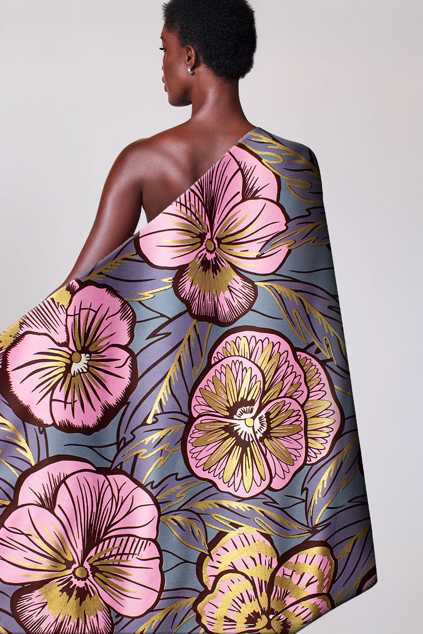 Vlisco Holland Gold Cotton Satin Edition Exclusive Design - VHGE826