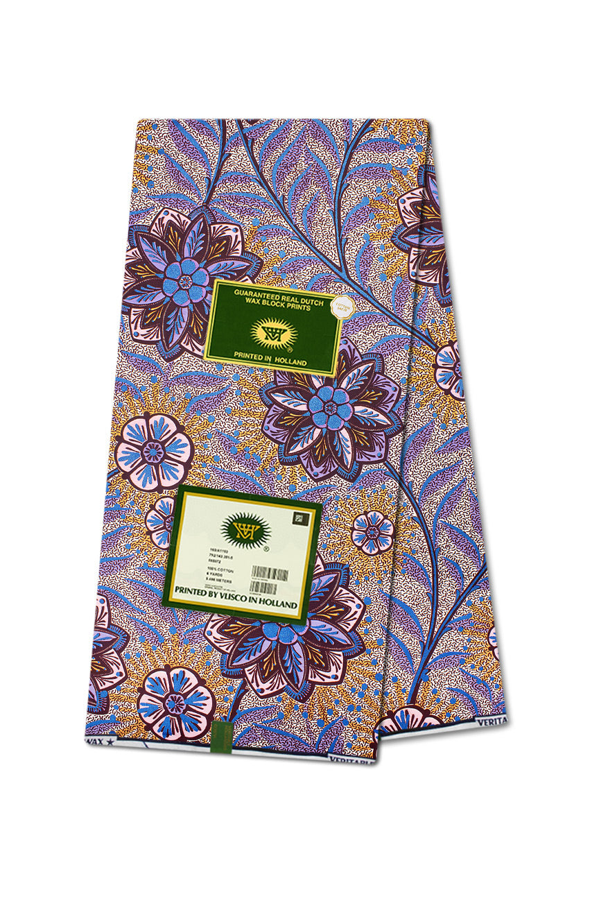 Vlisco Royal Cotton Satin Embellished Wax Print - VCS3031