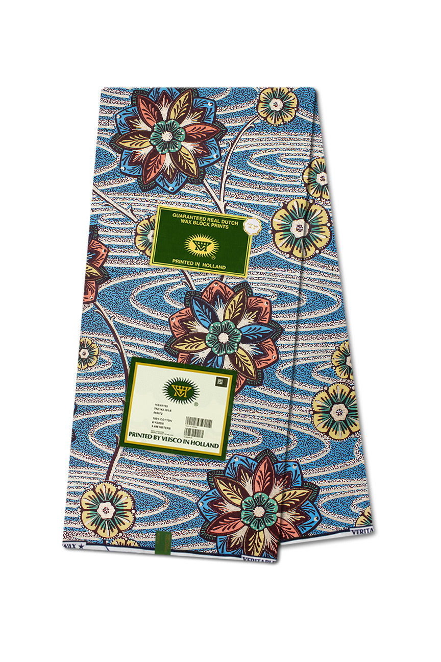 Vlisco Royal Cotton Satin Embellished Wax Print - VCS3042