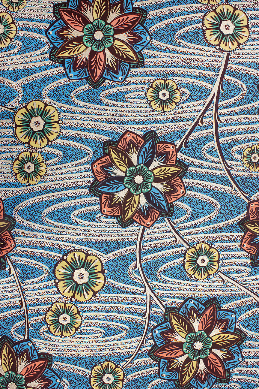 Vlisco Royal Cotton Satin Embellished Wax Print - VCS3042