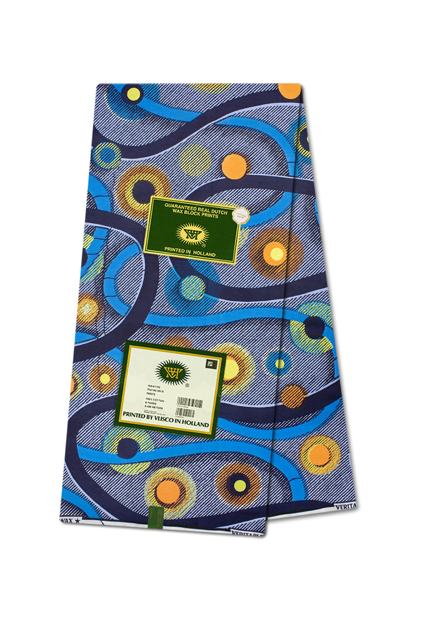 Vlisco Royal Cotton Satin Embellished Wax Print - VCS3044