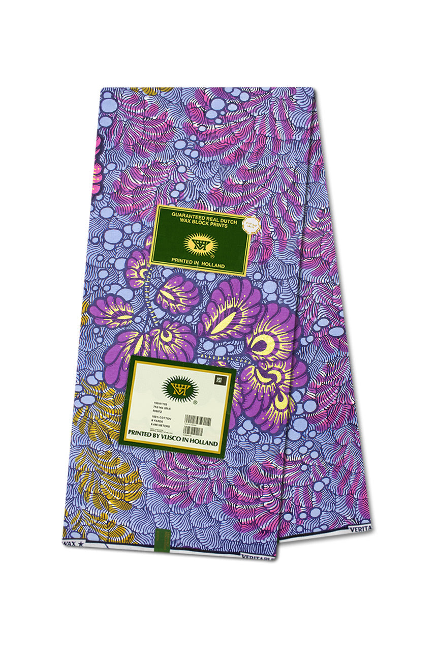 Vlisco Royal Cotton Satin Embellished Wax Print - VCS3045