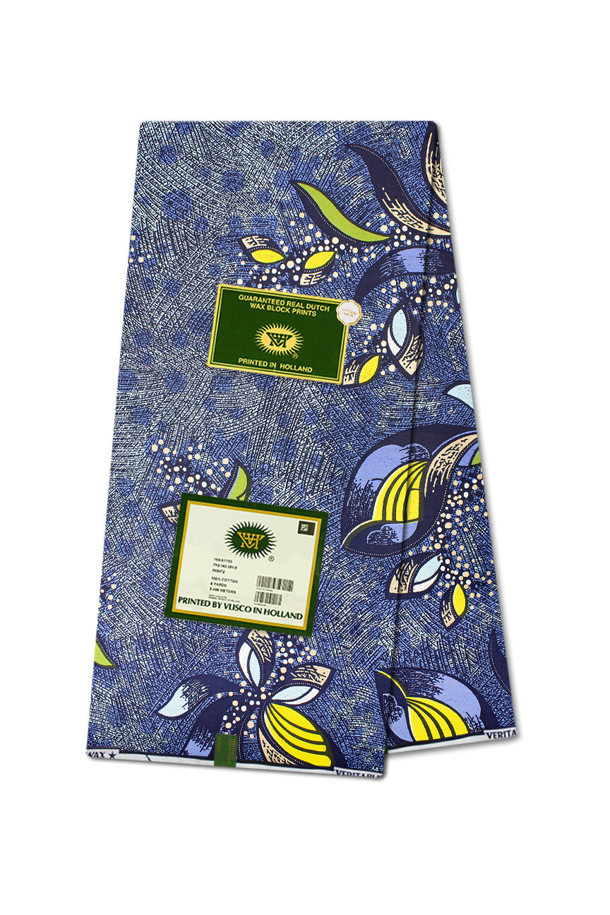 Vlisco Royal Cotton Satin Embellished Wax Print - VCS3032