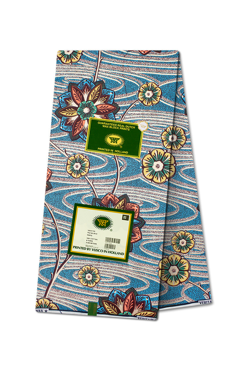 Vlisco Royal Cotton Satin Embellished Wax Print - VCS3052