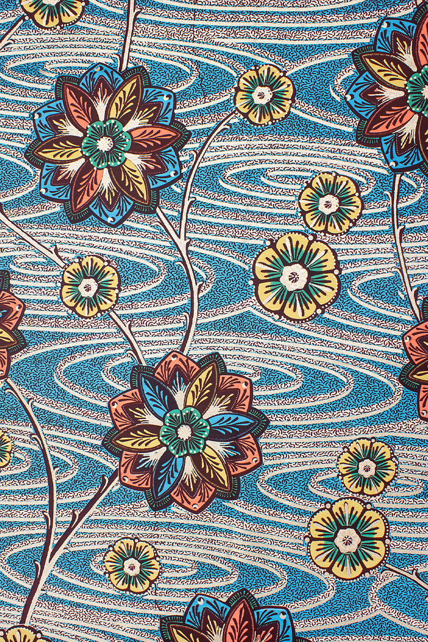 Vlisco Royal Cotton Satin Embellished Wax Print - VCS3052