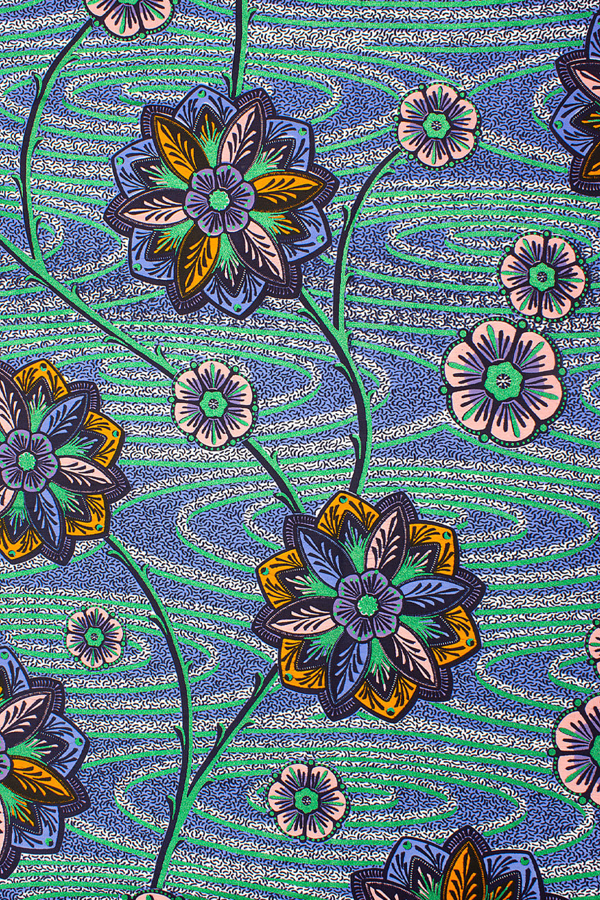 Vlisco Royal Cotton Satin Embellished Wax Print - VCS3053