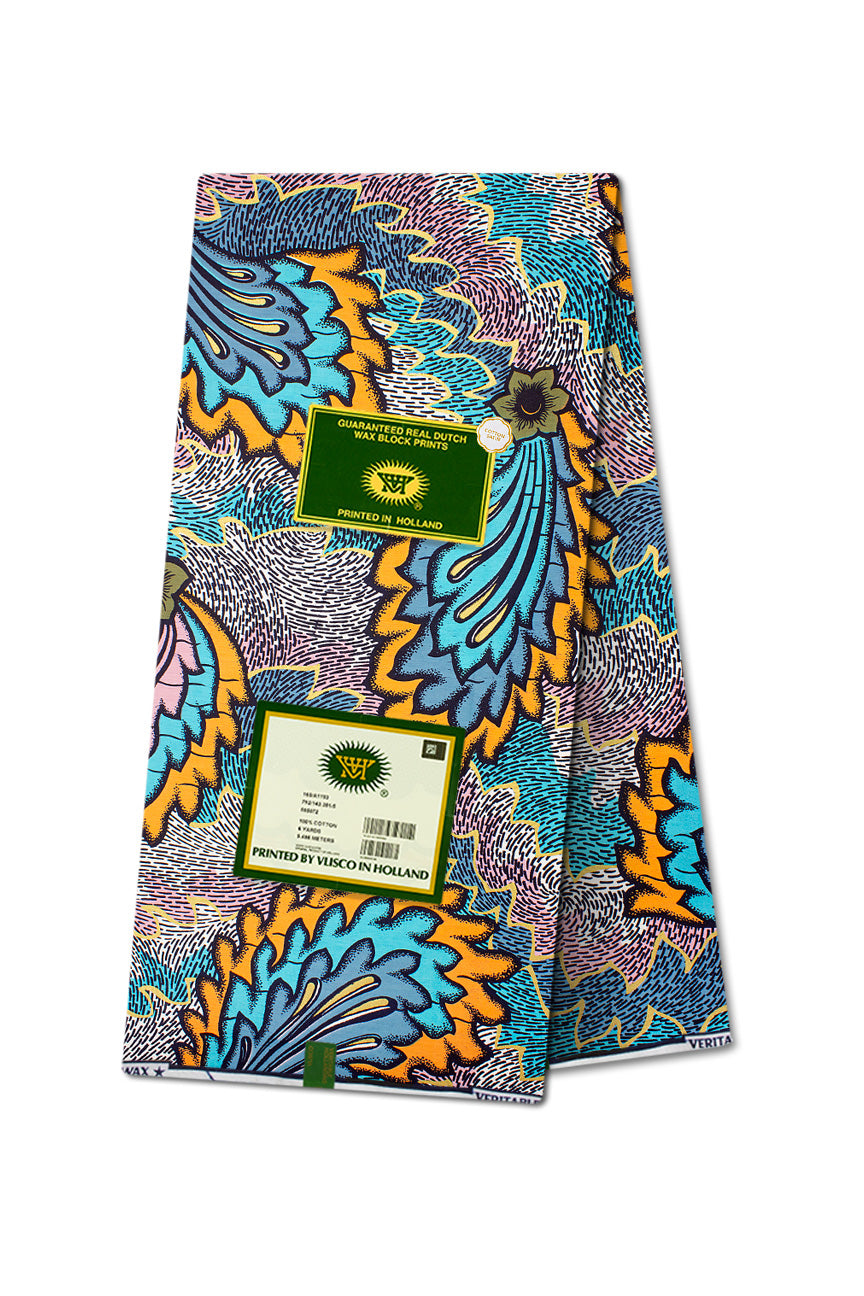 Vlisco Royal Cotton Satin Embellished Wax Print - VCS3055