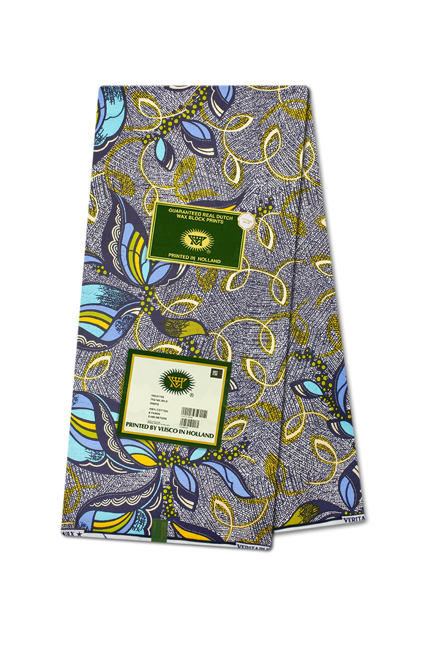 Vlisco Royal Cotton Satin Embellished Wax Print - VCS3036
