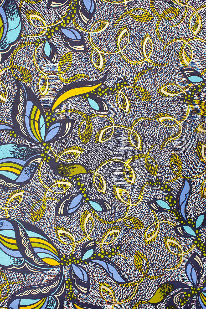 Vlisco Royal Cotton Satin Embellished Wax Print - VCS3036