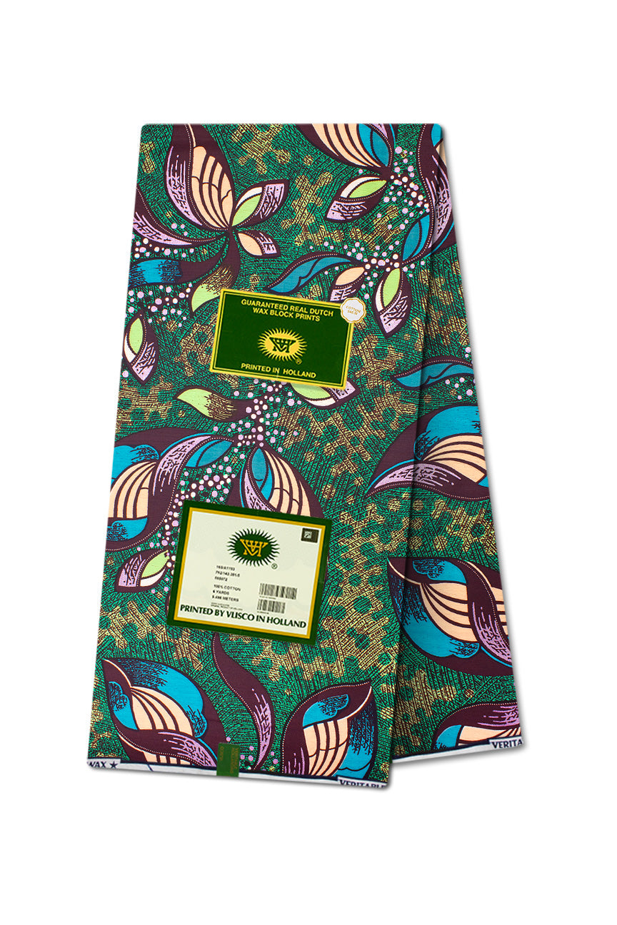 Vlisco Royal Cotton Satin Embellished Wax Print - VCS3058