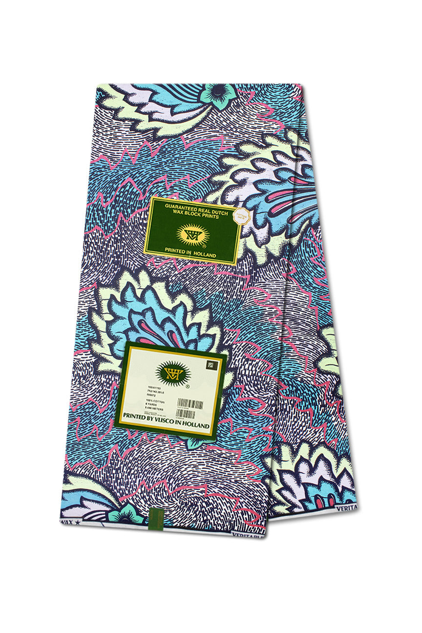 Vlisco Royal Cotton Satin Embellished Wax Print - VCS3039