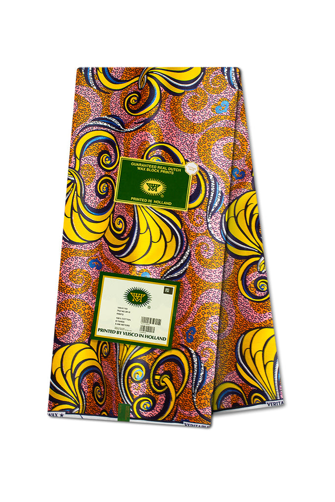 Vlisco Royal Cotton Satin Embellished Wax Print - VCS3071