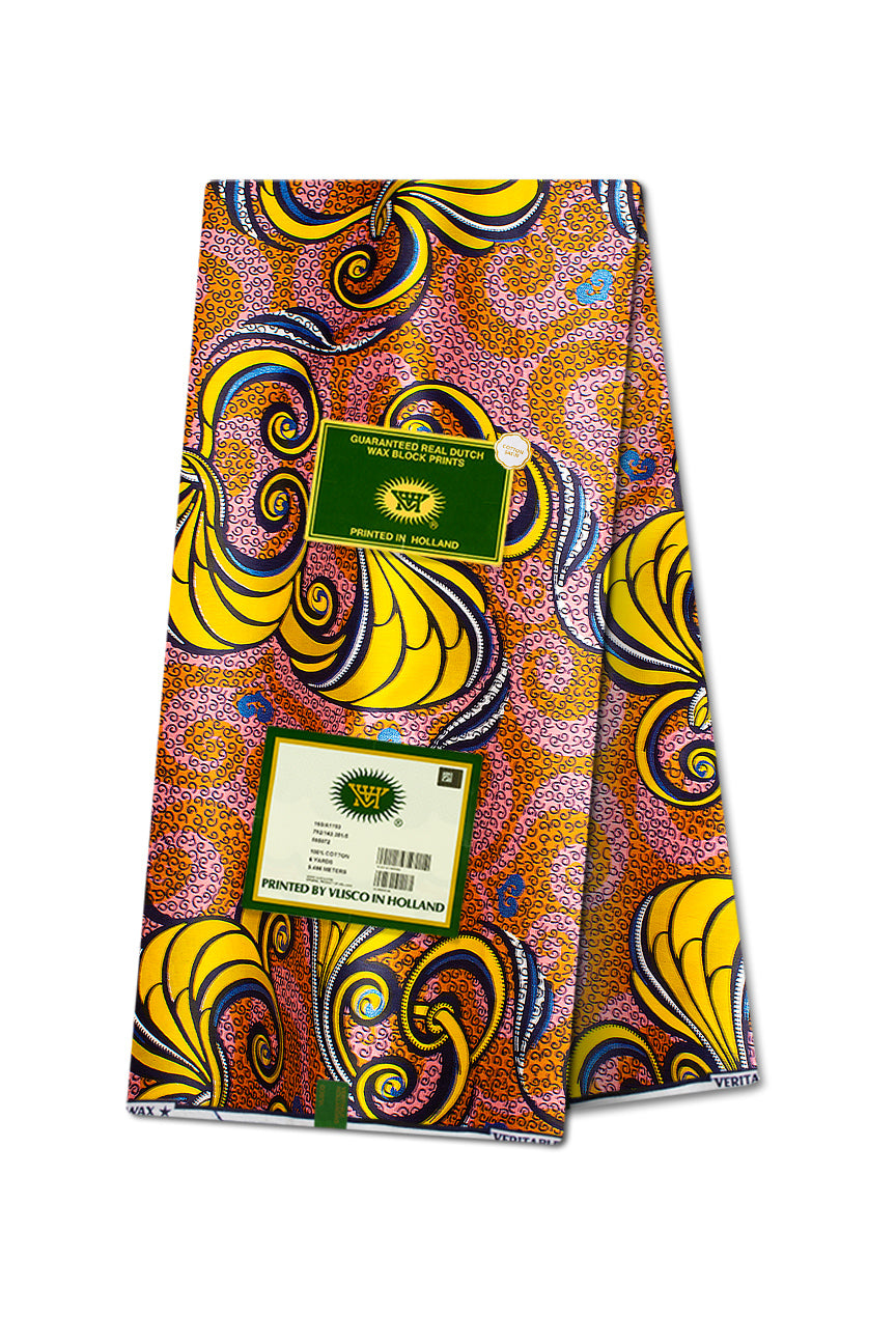 Vlisco Royal Cotton Satin Embellished Wax Print - VCS3071
