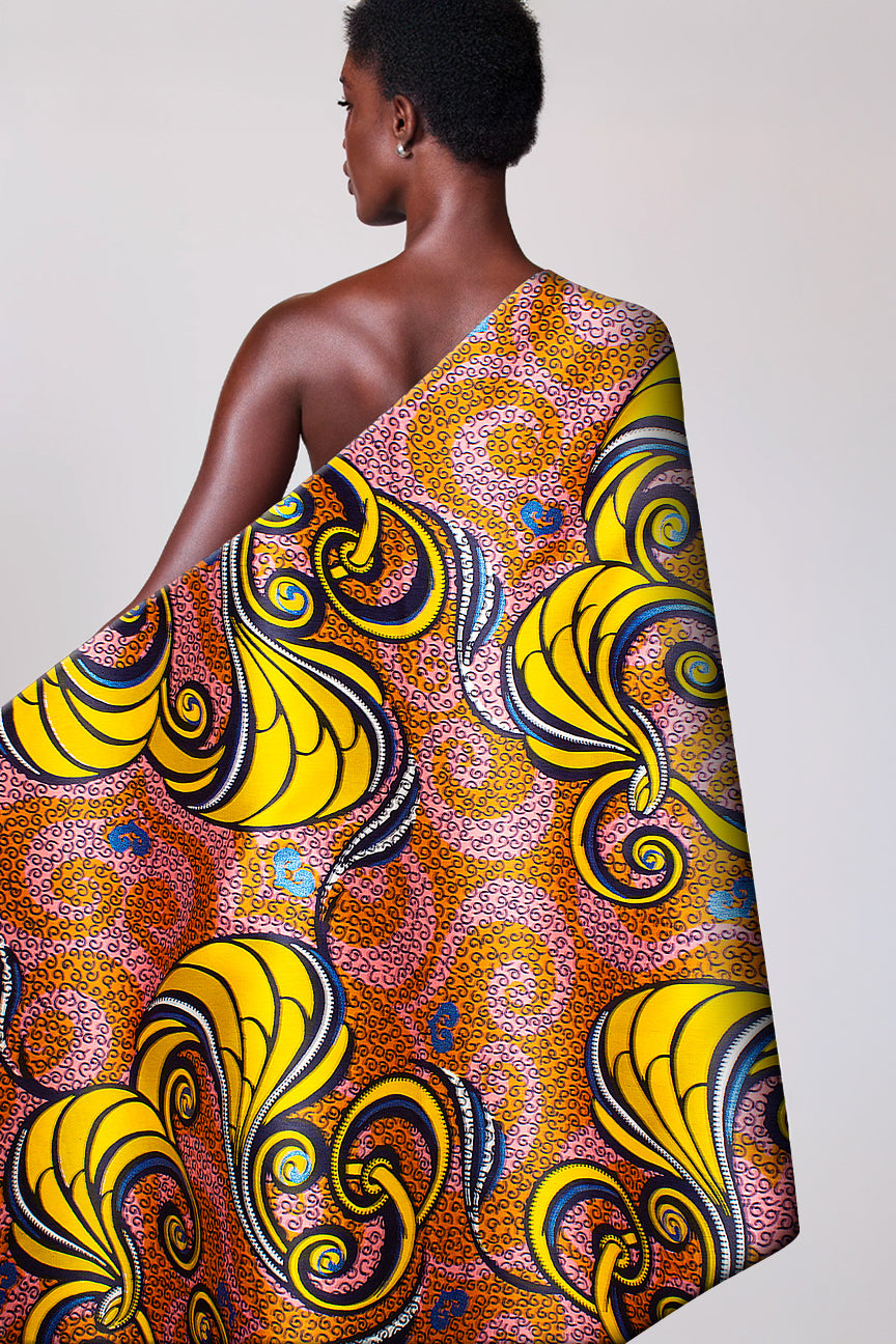 Vlisco Royal Cotton Satin Embellished Wax Print - VCS3071