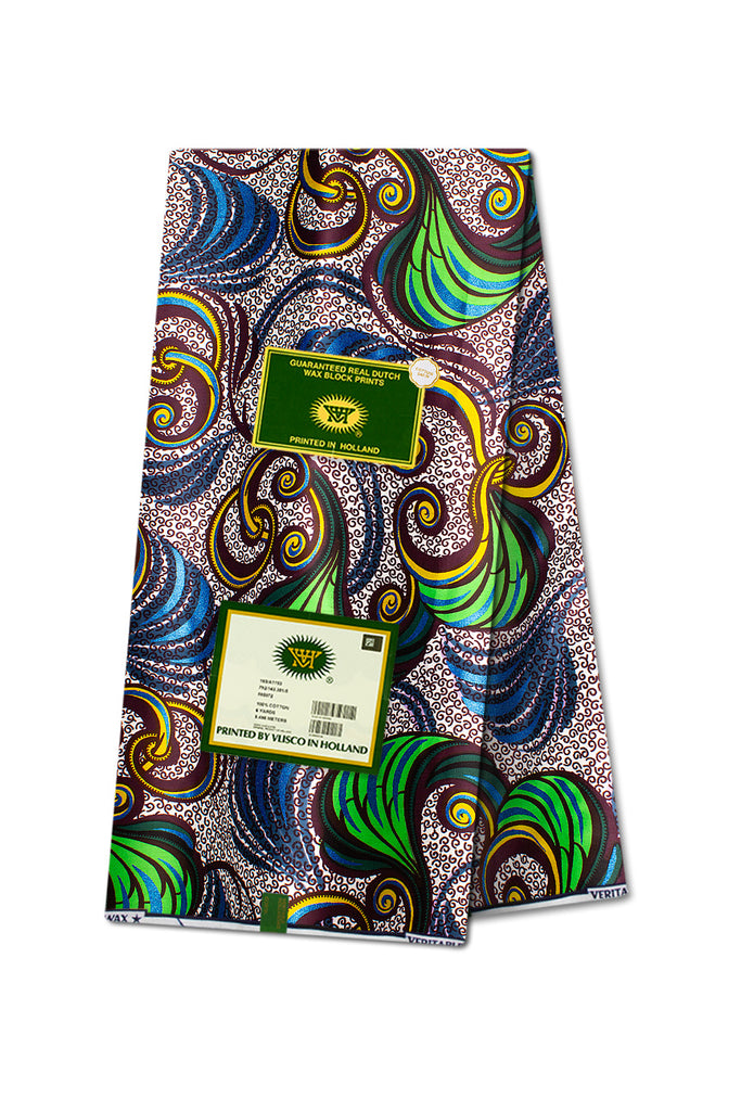 Vlisco Royal Cotton Satin Embellished Wax Print - VCS3072