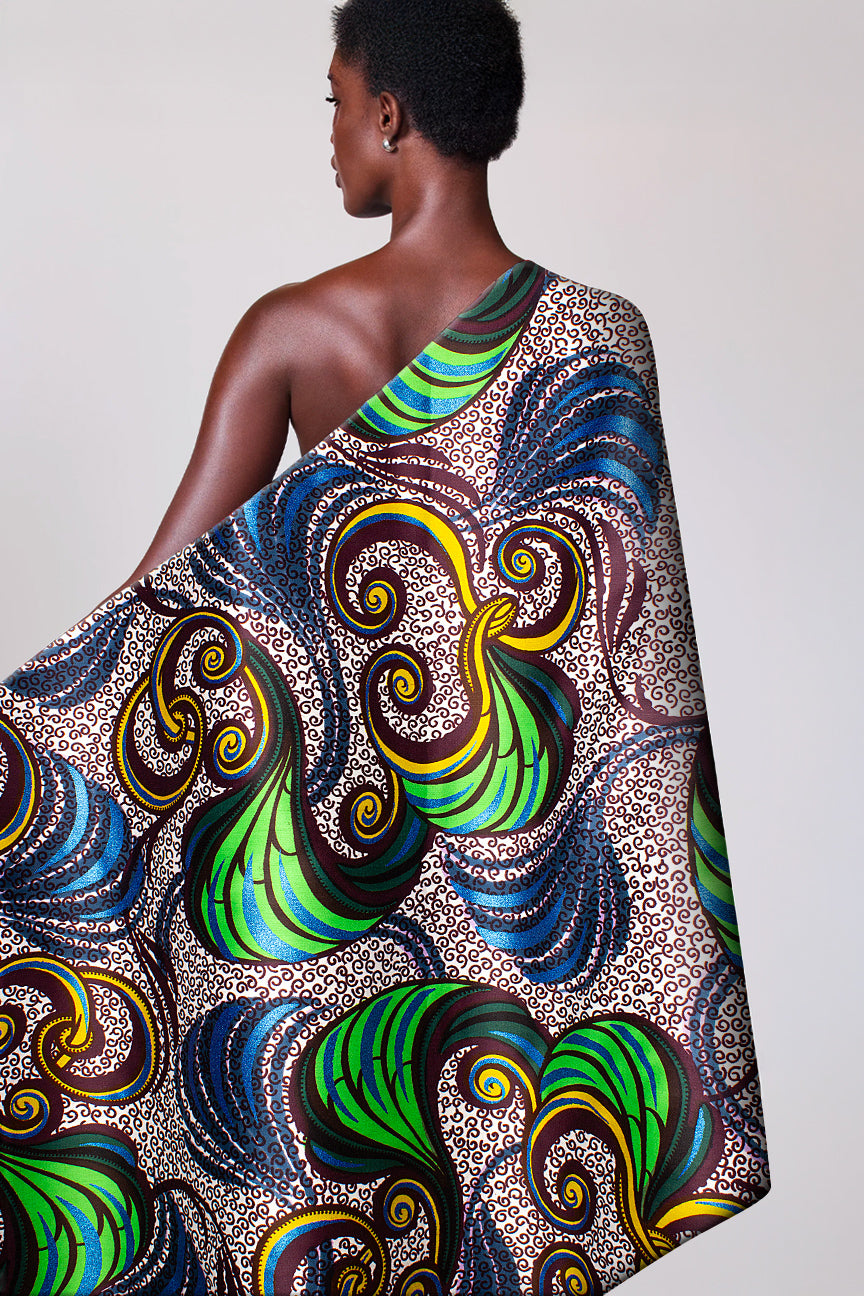 Vlisco Royal Cotton Satin Embellished Wax Print - VCS3072