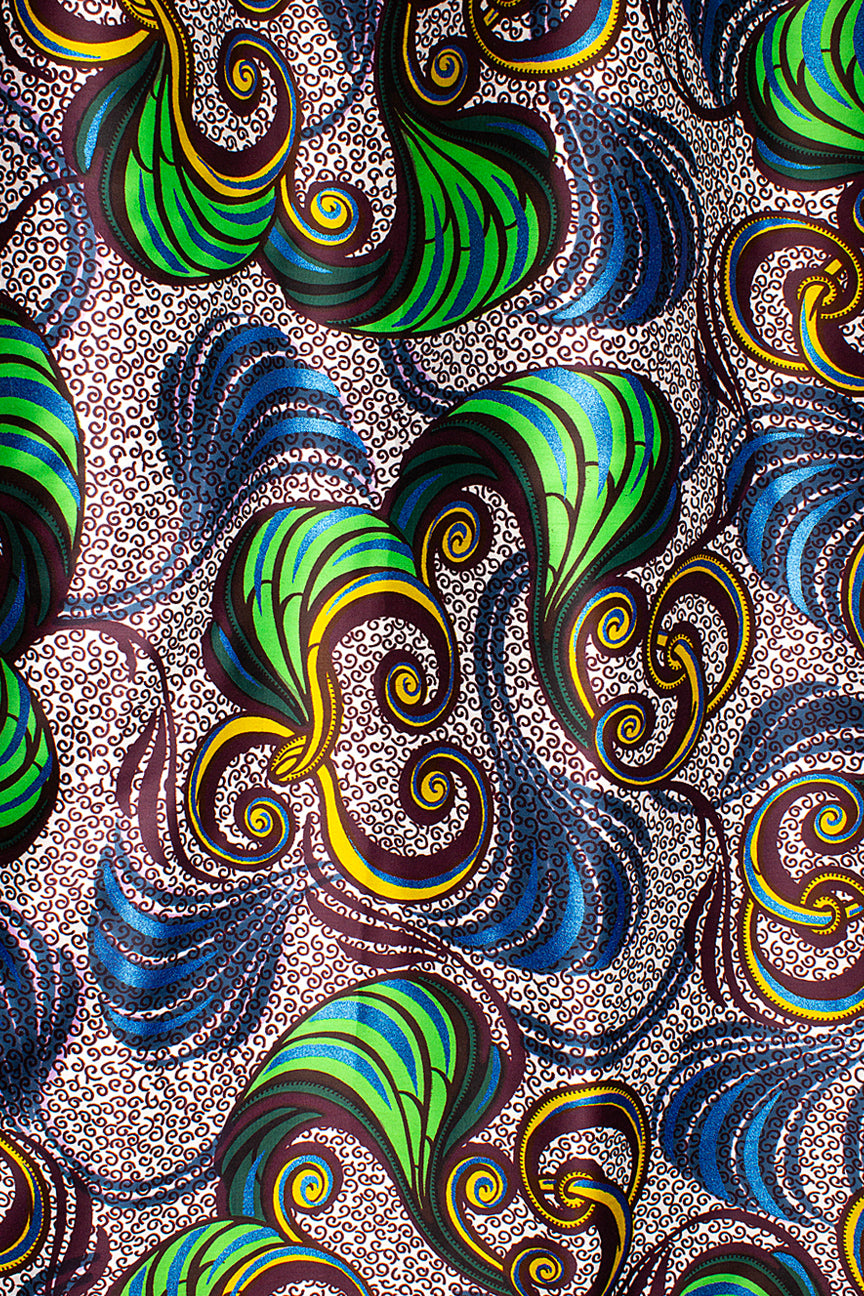 Vlisco Royal Cotton Satin Embellished Wax Print - VCS3072