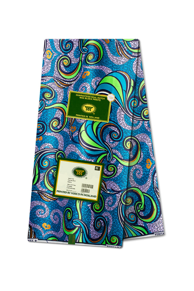 Vlisco Royal Cotton Satin Embellished Wax Print - VCS3073