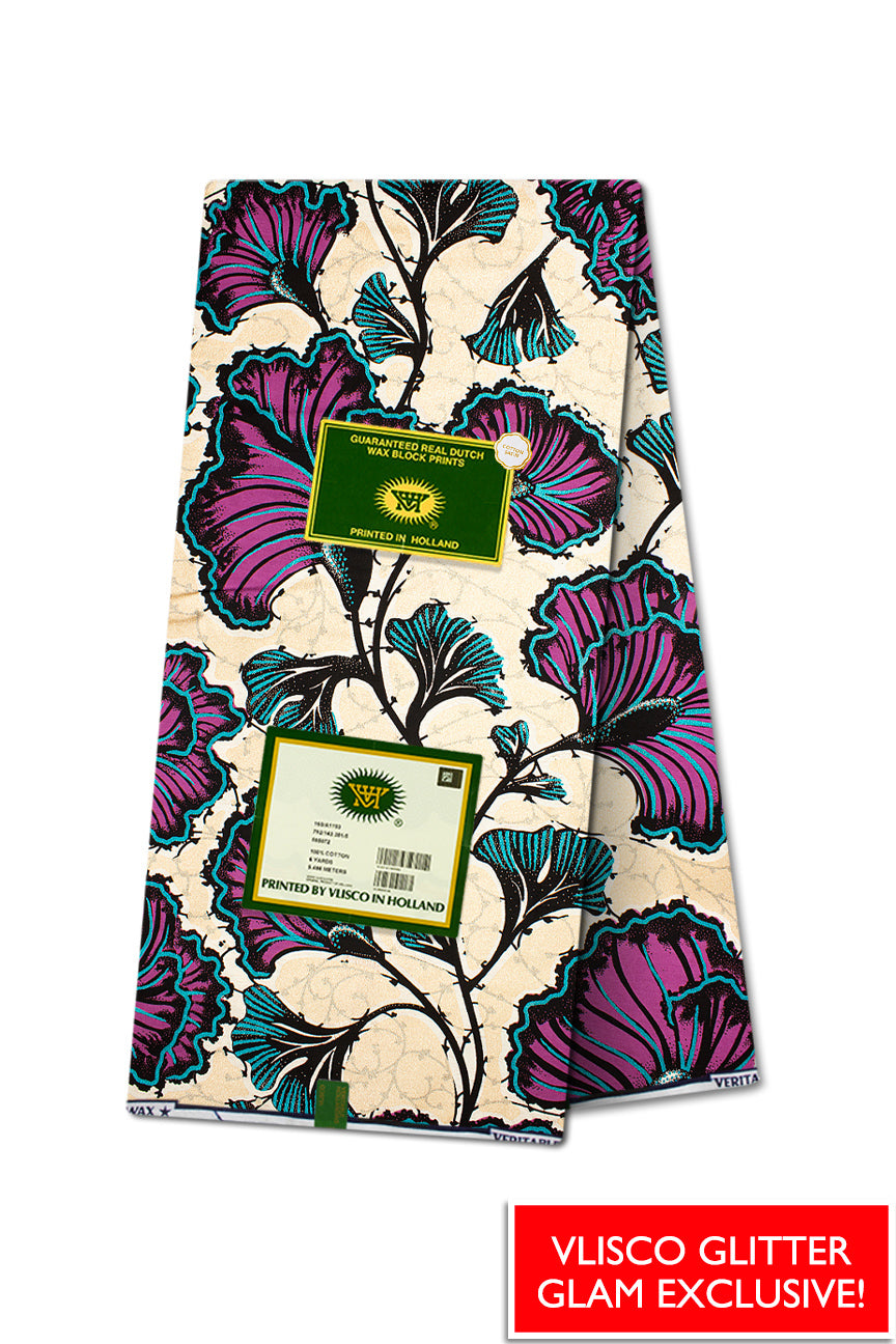 Vlisco Glitter Glam Embellished Wax Print Exclusive - VGGE3043