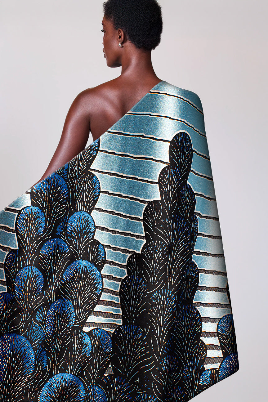 Vlisco Glitter Glam Embellished Wax Print - VGGE3074