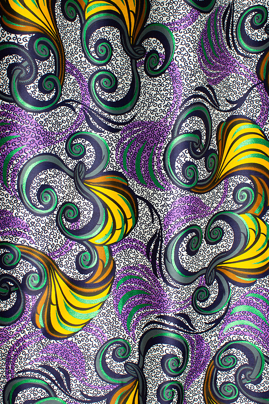 Vlisco Royal Cotton Satin Embellished Wax Print - VCS3074