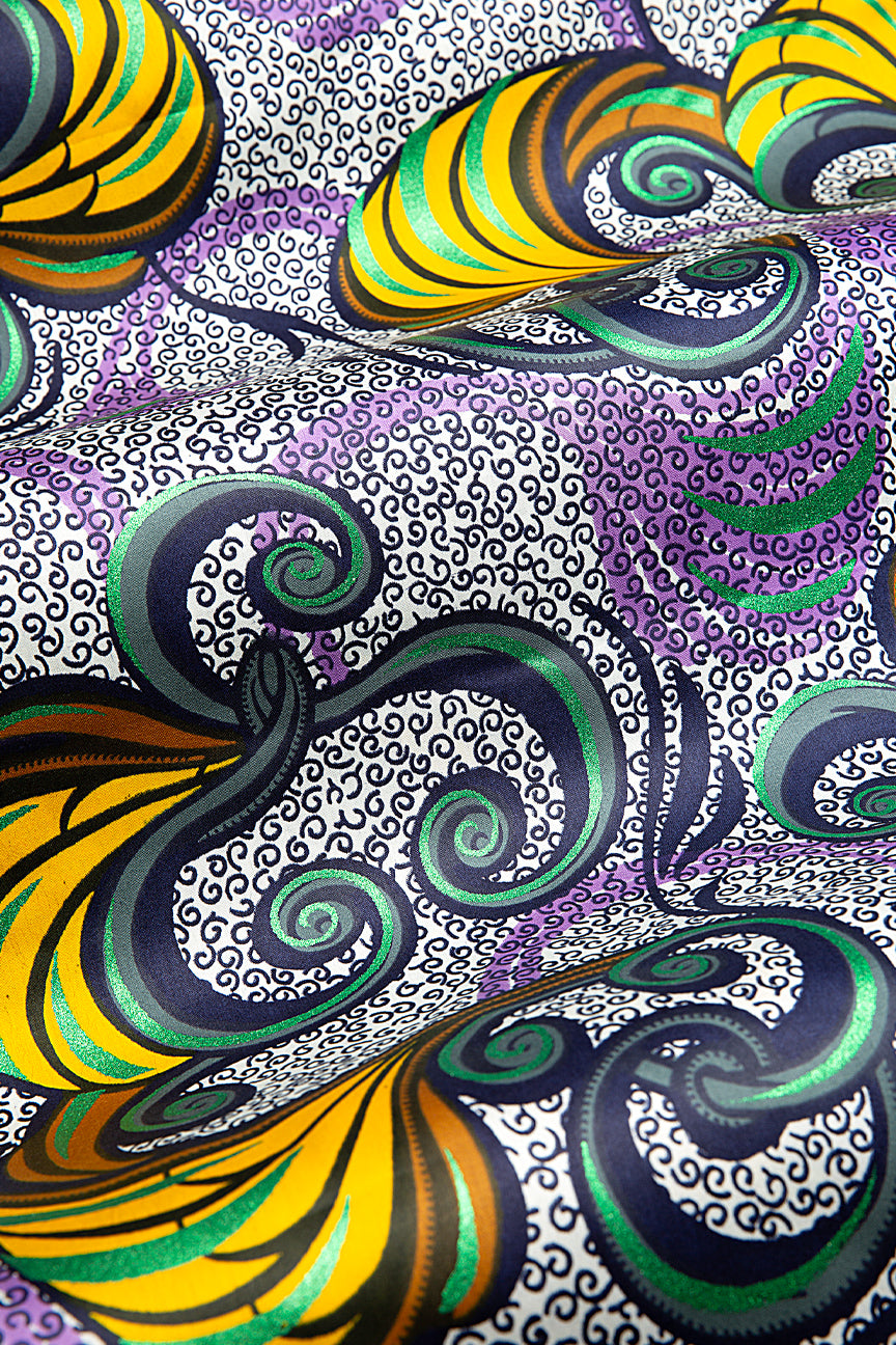 Vlisco Royal Cotton Satin Embellished Wax Print - VCS3074