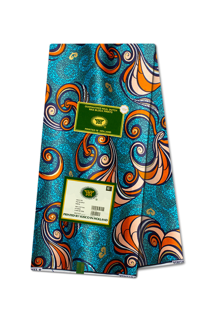 Vlisco Royal Cotton Satin Embellished Wax Print - VCS3077