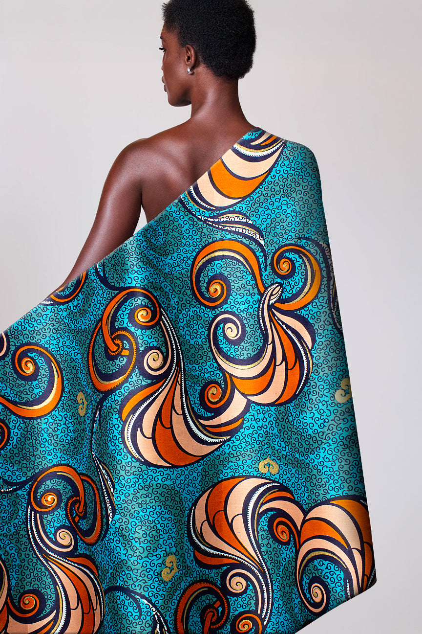 Vlisco Royal Cotton Satin Embellished Wax Print - VCS3077