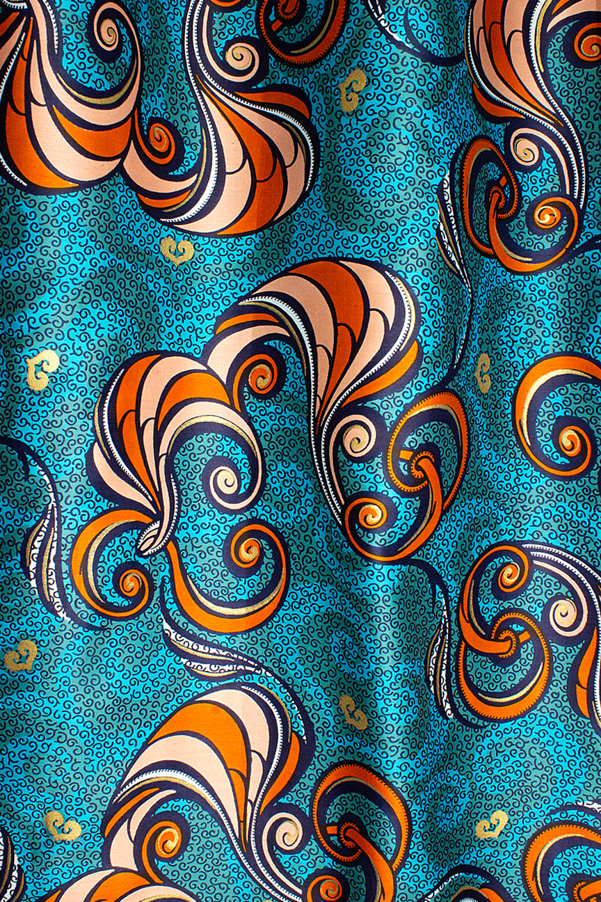 Vlisco Royal Cotton Satin Embellished Wax Print - VCS3077