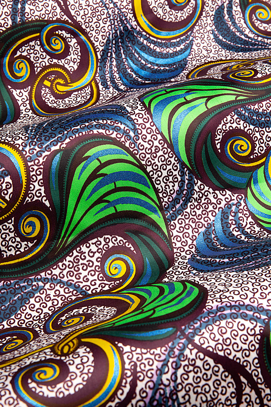 Vlisco Royal Cotton Satin Embellished Wax Print - VCS3072