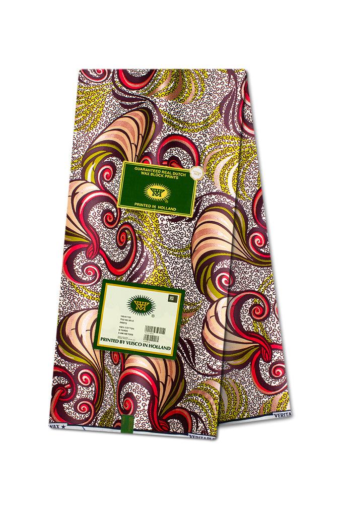 Vlisco Royal Cotton Satin Embellished Wax Print - VCS3078