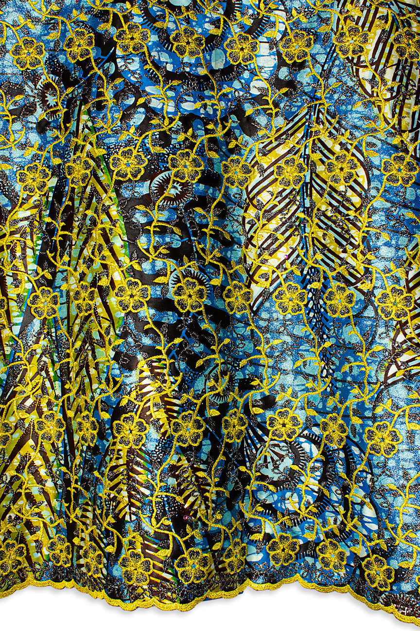 Vlisco Grand Super Exclusive Wax with Lace Embroidery - VHL5185