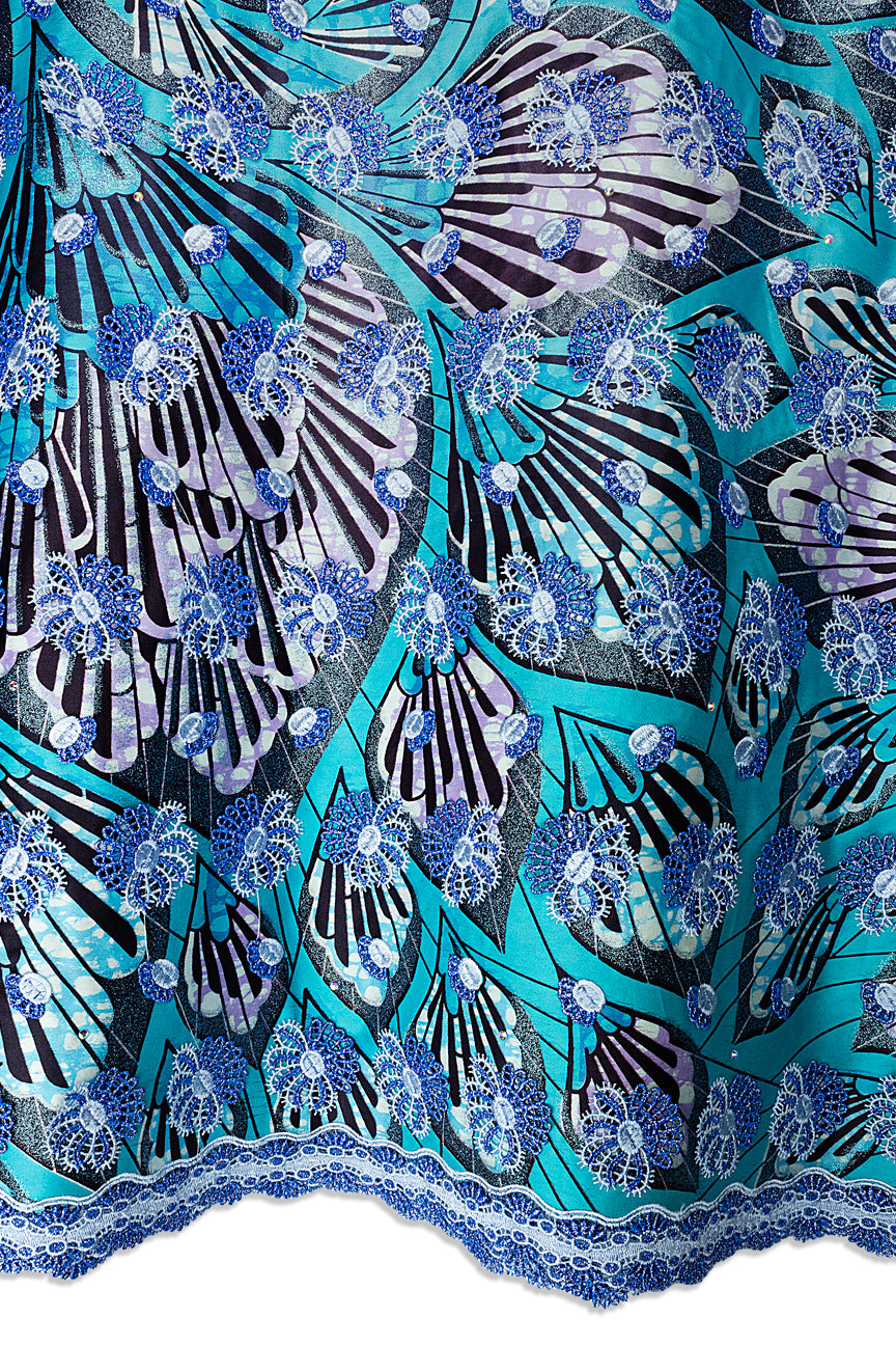 Vlisco Grand Super Exclusive Wax with Lace Embroidery - VHL5411