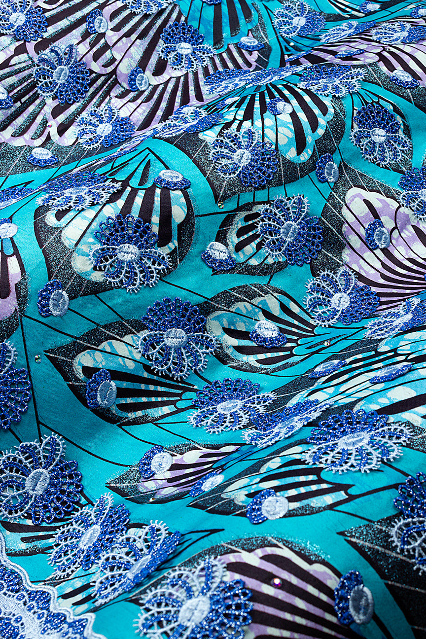 Vlisco Grand Super Exclusive Wax with Lace Embroidery - VHL5411