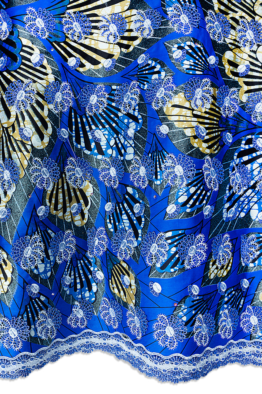 Vlisco Grand Super Exclusive Wax with Lace Embroidery - VHL5412