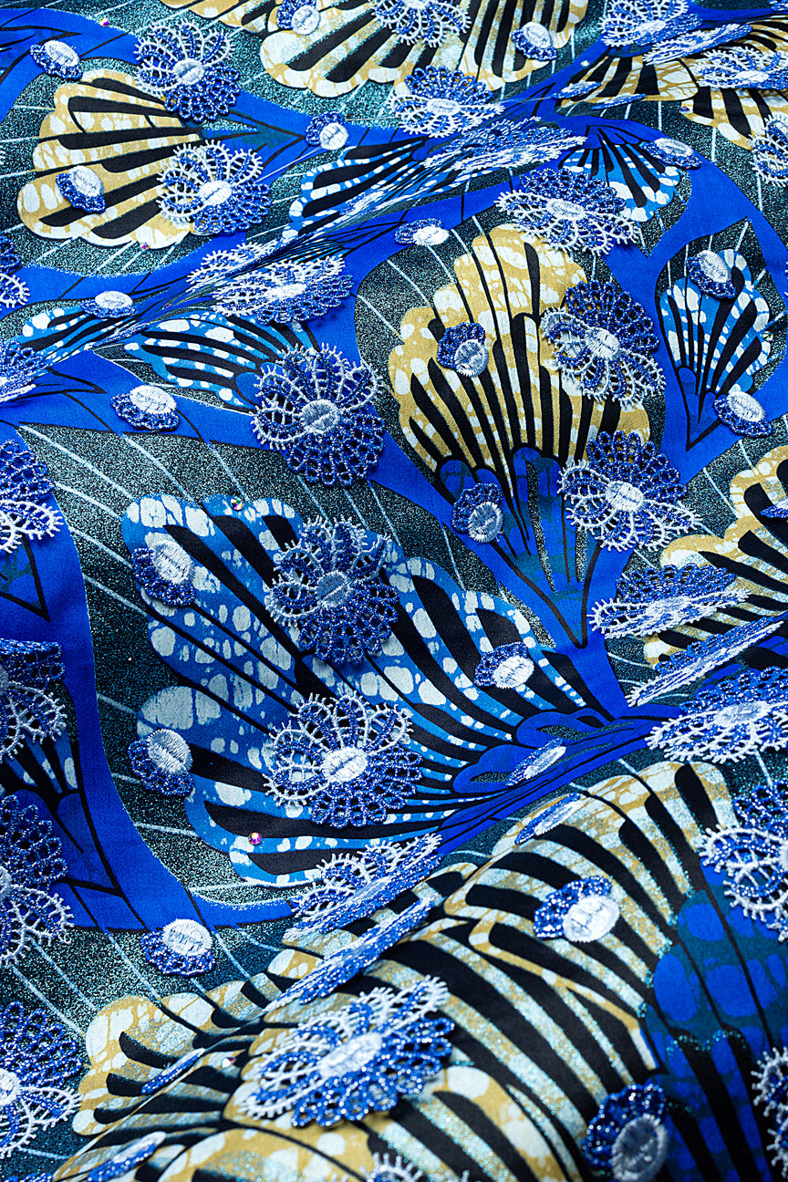 Vlisco Grand Super Exclusive Wax with Lace Embroidery - VHL5412