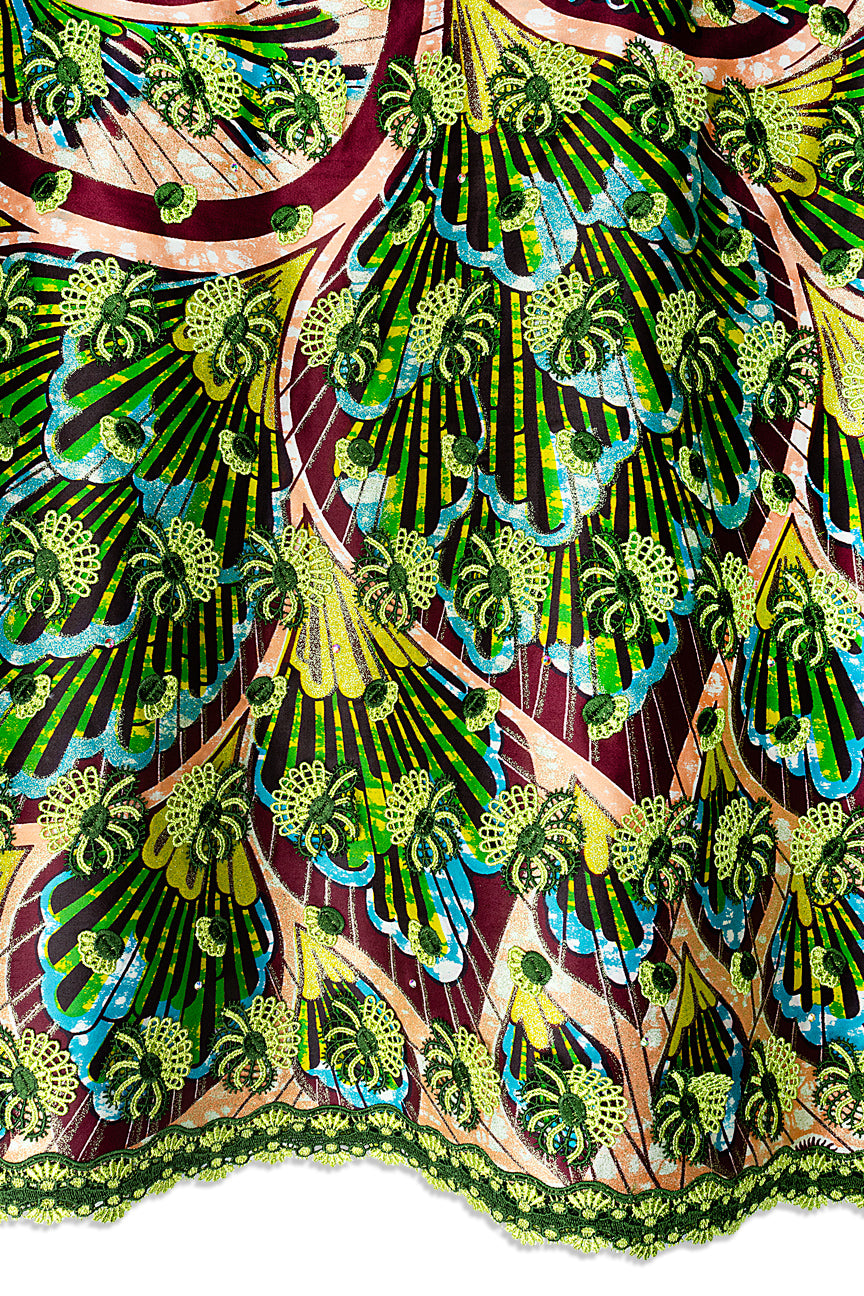 Vlisco Grand Super Exclusive Wax with Lace Embroidery - VHL5413