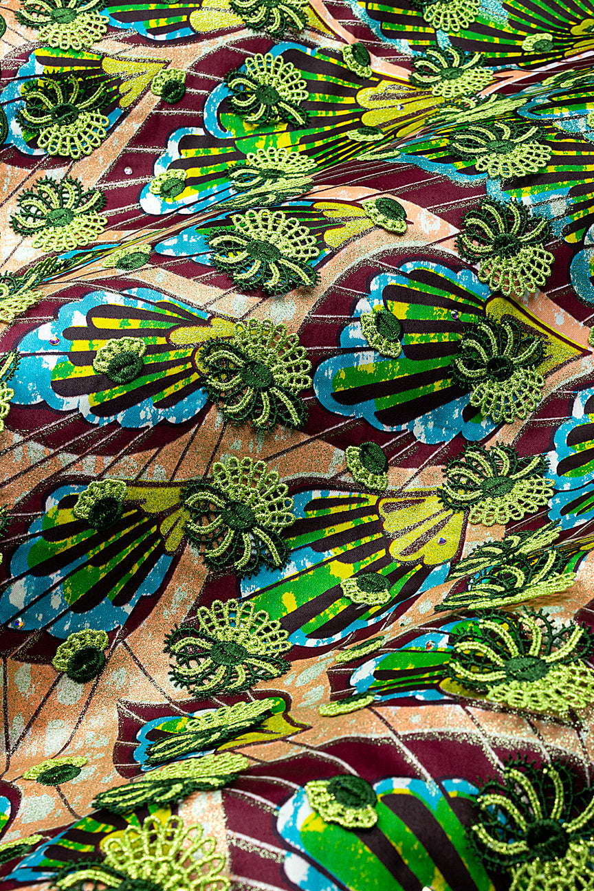 Vlisco Grand Super Exclusive Wax with Lace Embroidery - VHL5413