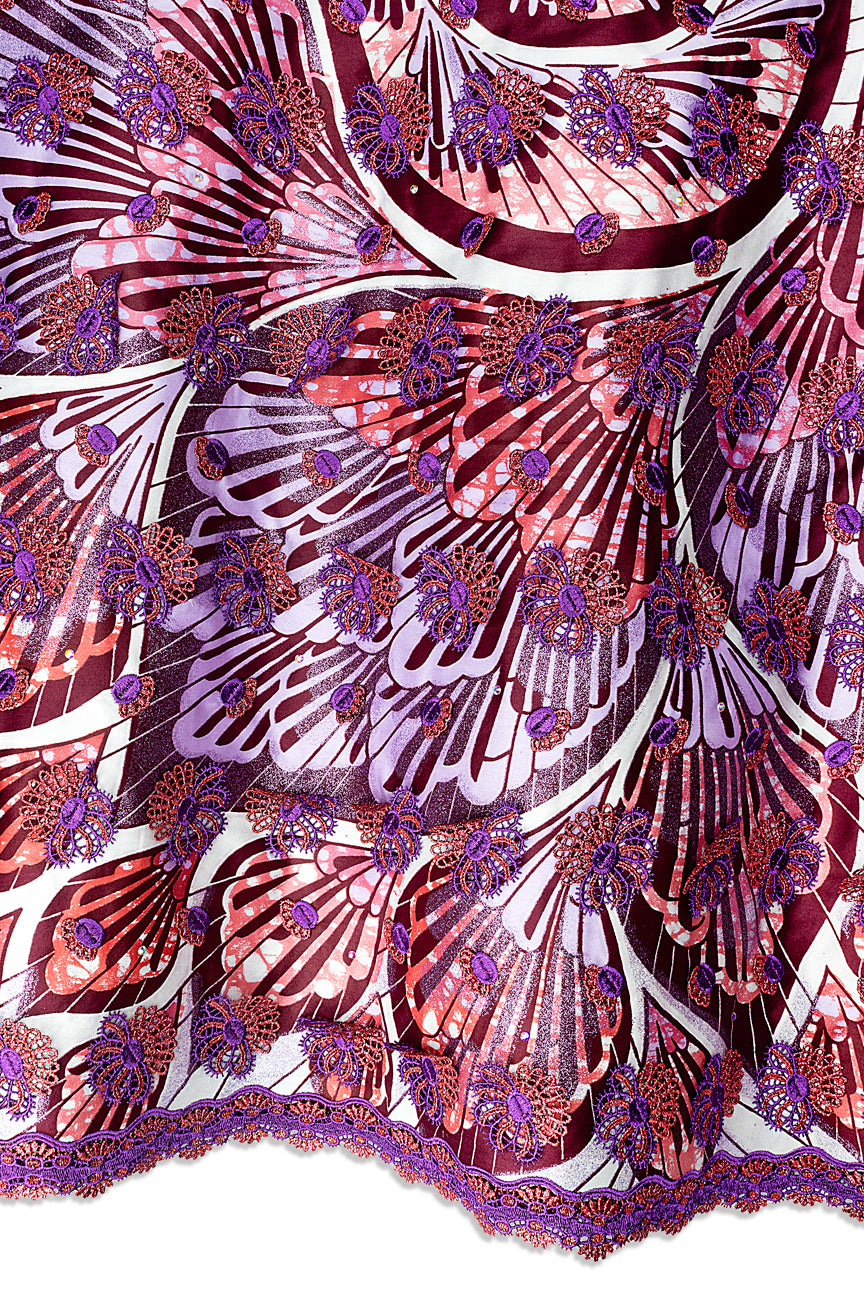 Vlisco Grand Super Exclusive Wax with Lace Embroidery - VHL5414