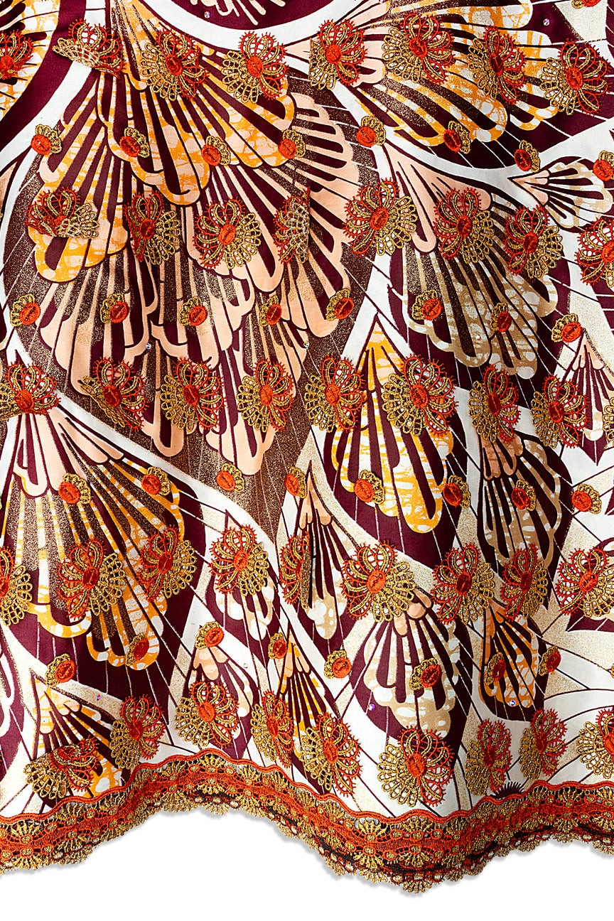 Vlisco Grand Super Exclusive Wax with Lace Embroidery - VHL5415