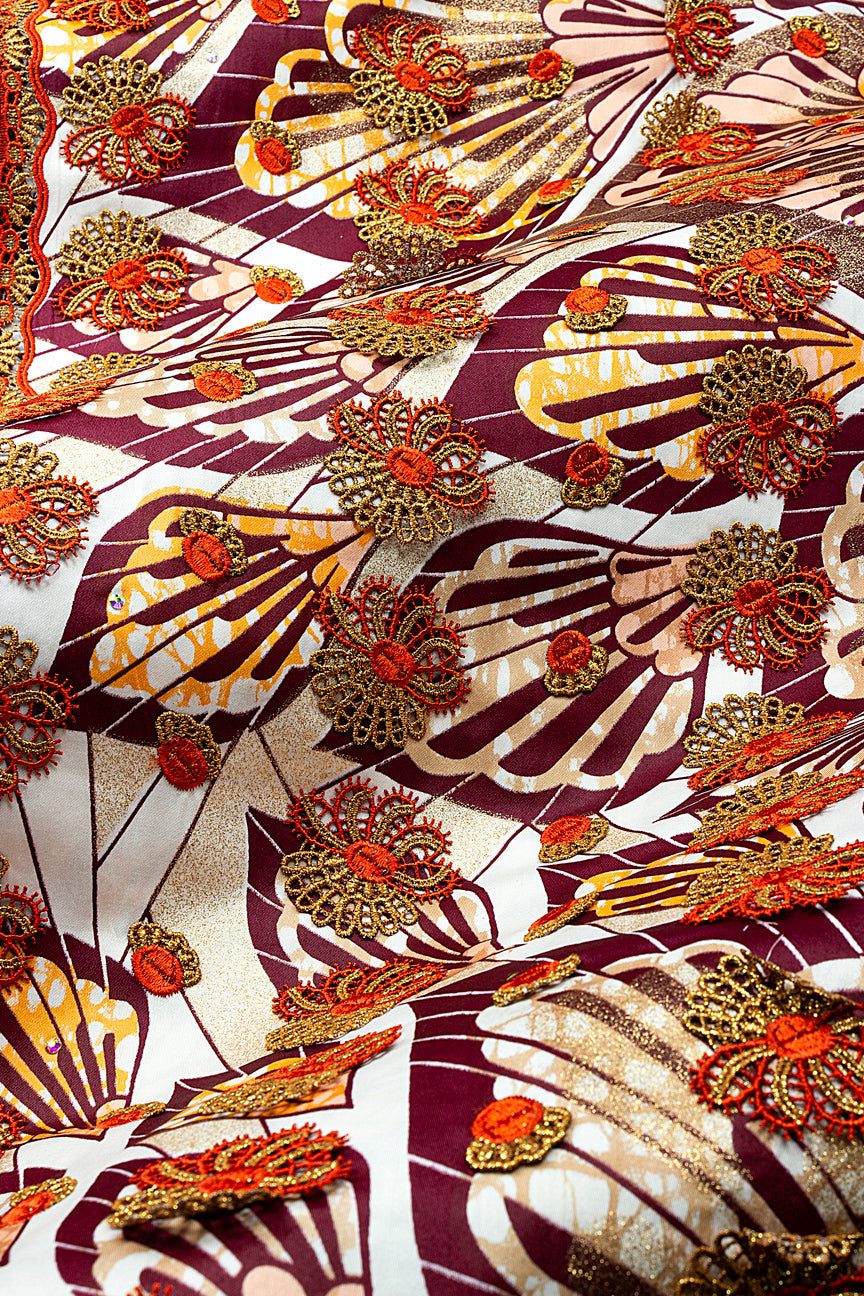 Vlisco Grand Super Exclusive Wax with Lace Embroidery - VHL5415