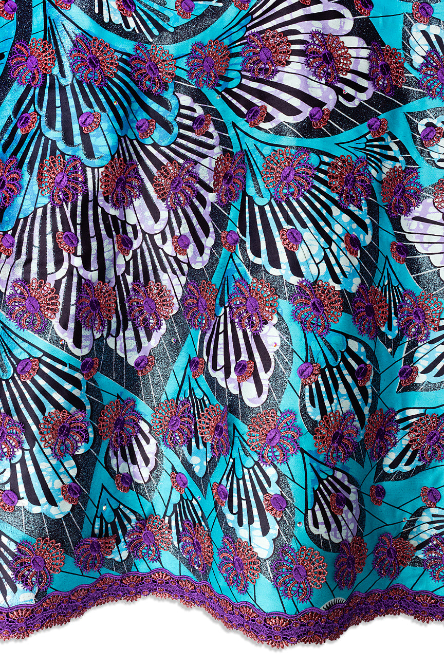Vlisco Grand Super Exclusive Wax with Lace Embroidery - VHL5416