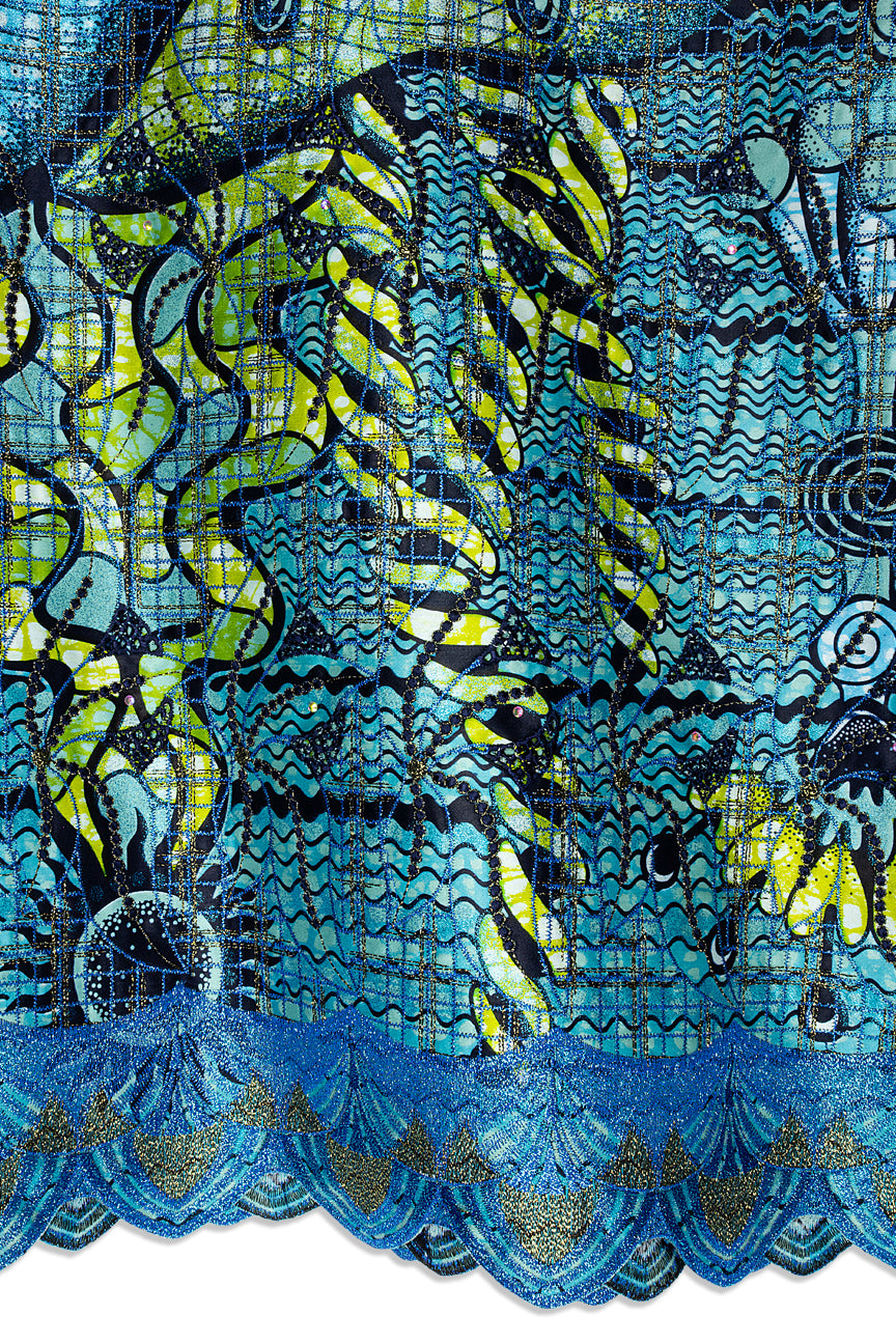 Vlisco Grand Super Exclusive Wax with Lace Embroidery - VHL5252