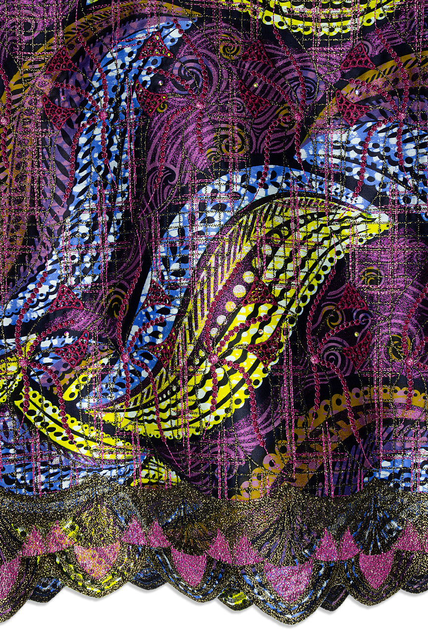 Vlisco Grand Super Exclusive Wax with Lace Embroidery - VHL5254