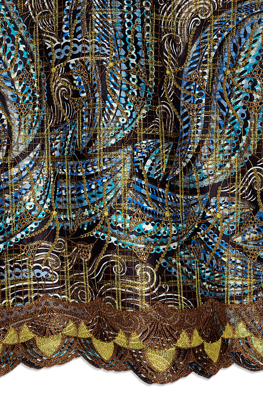 Vlisco Grand Super Exclusive Wax with Lace Embroidery - VHL5255